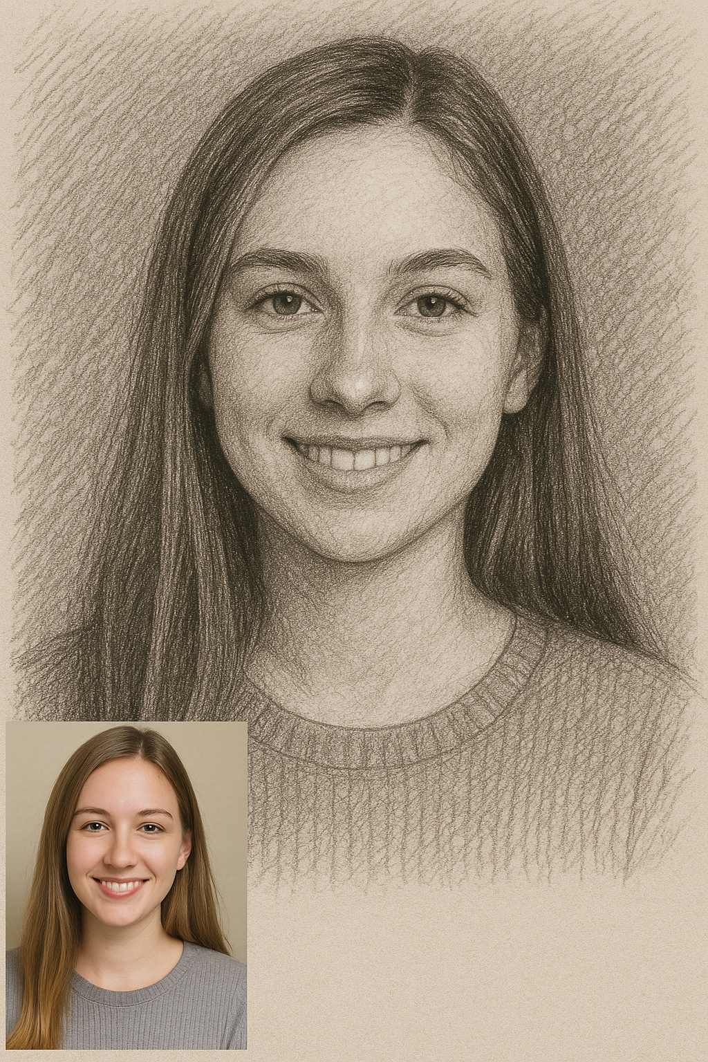 Custom Portrait Sketch from Your Photo – Hand-Drawn Pencil Art