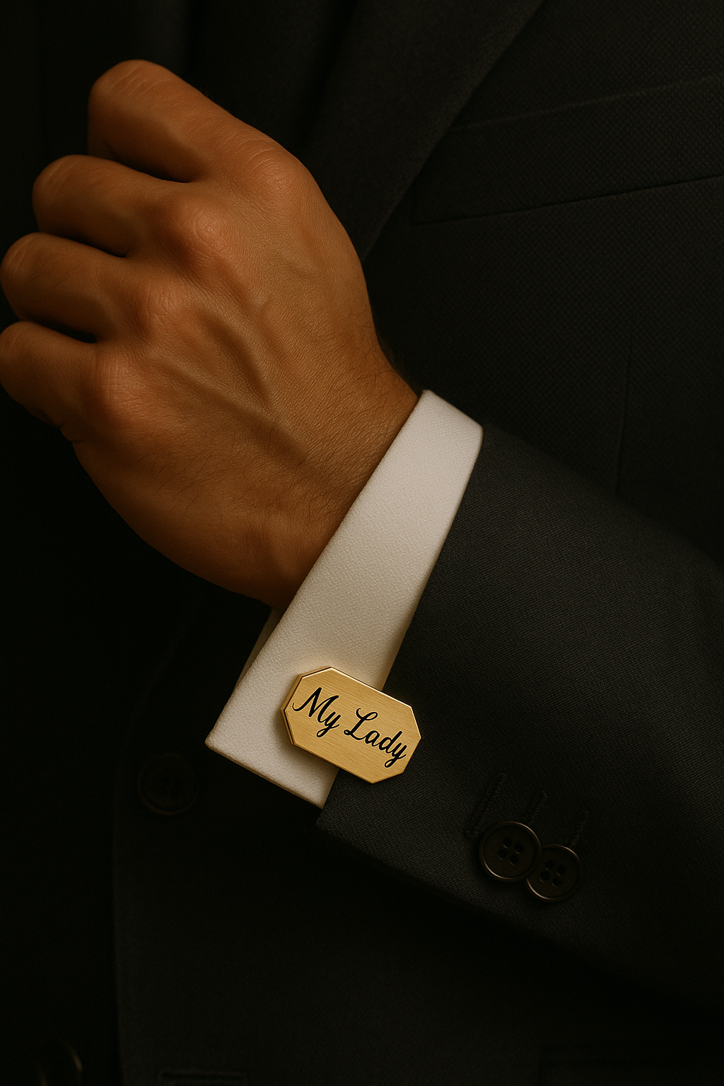Luxury Steel-Titanium Cufflinks – Fully Personalized with Custom Text or Design | Premium Engraved Gift for Weddings, Anniversaries & Business