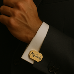 Luxury Steel-Titanium Cufflinks – Fully Personalized with Custom Text or Design | Premium Engraved Gift for Weddings, Anniversaries & Business