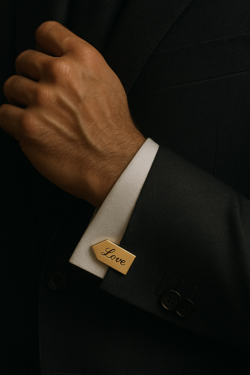 Luxury Steel-Titanium Cufflinks – Fully Personalized with Custom Text or Design | Premium Engraved Gift for Weddings, Anniversaries & Business