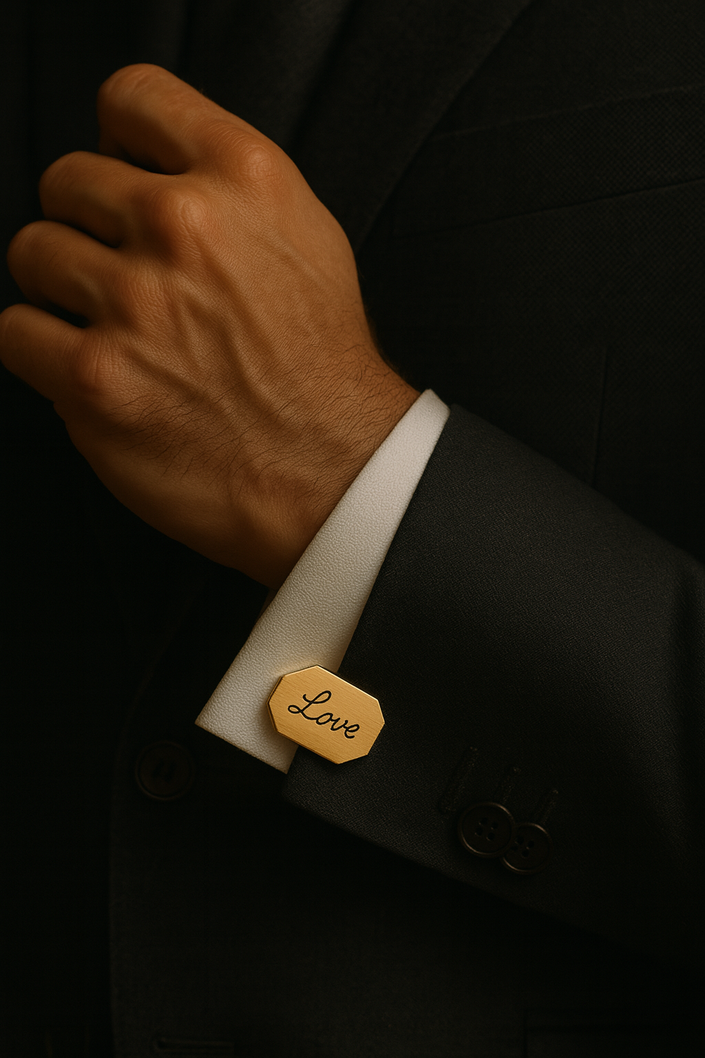 Luxury Steel-Titanium Cufflinks – Fully Personalized with Custom Text or Design | Premium Engraved Gift for Weddings, Anniversaries & Business