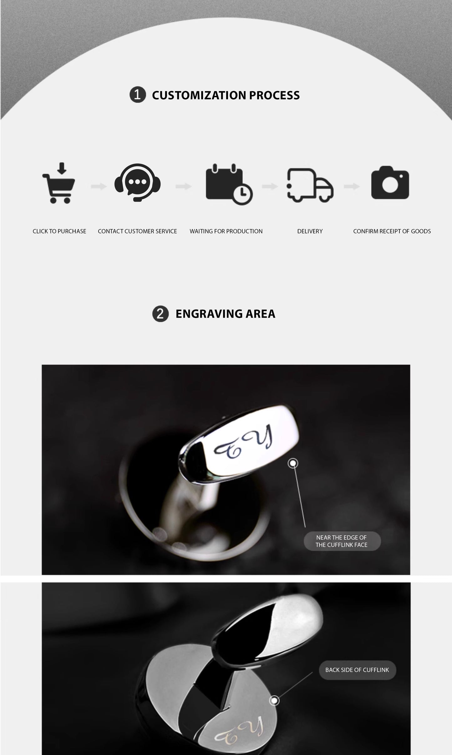 Luxury Steel-Titanium Cufflinks – Fully Personalized with Custom Text or Design | Premium Engraved Gift for Weddings, Anniversaries & Business