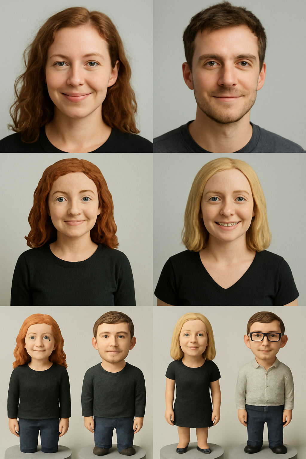 Handmade Custom Polymer Clay Figurine | Personalized Portrait Doll Gift