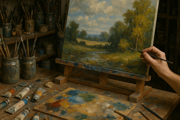 Sculpting bench — figurines are shaped and sanded by hand.