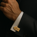 Luxury Steel-Titanium Cufflinks – Fully Personalized with Custom Text or Design | Premium Engraved Gift for Weddings, Anniversaries & Business