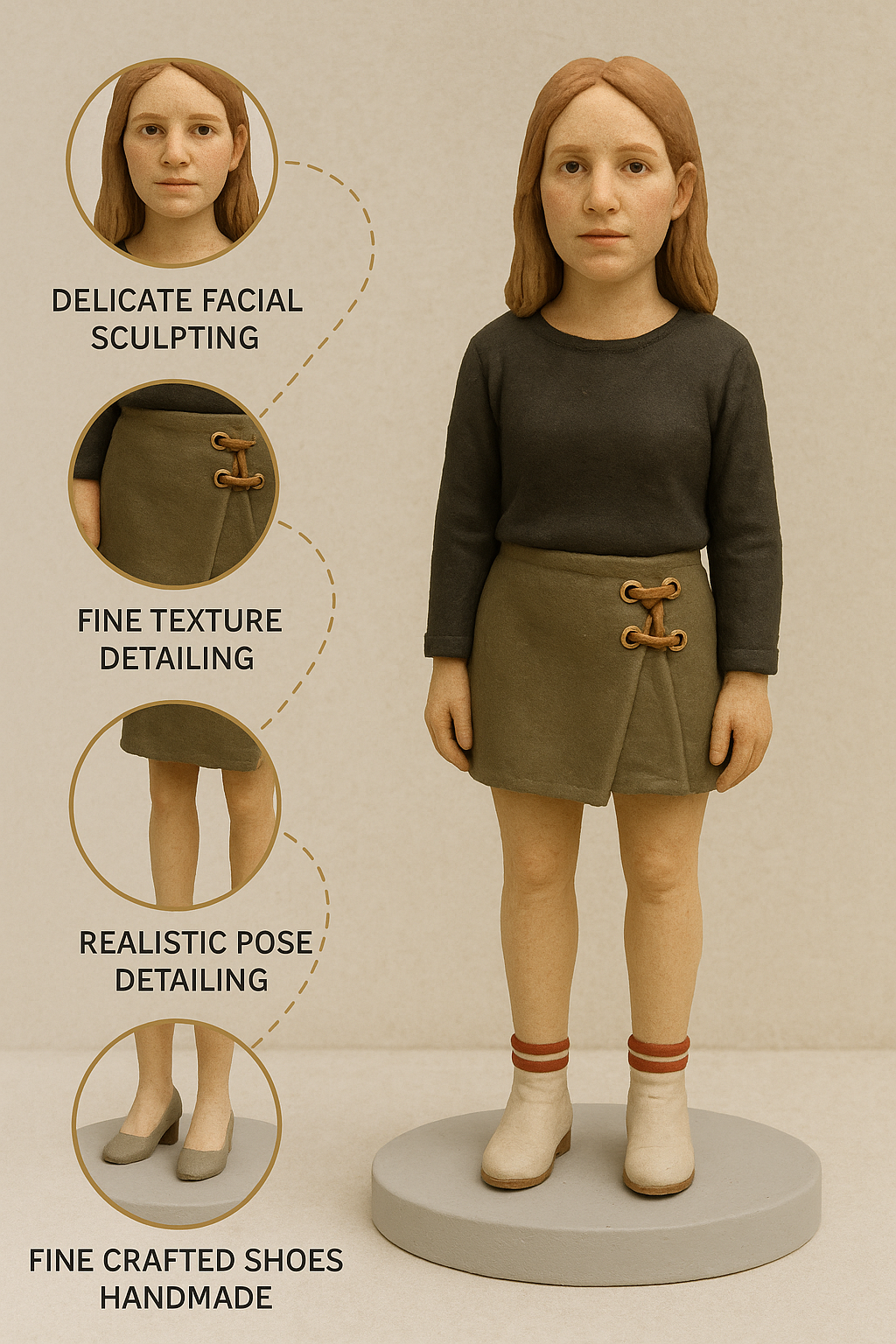 Handmade Custom Polymer Clay Figurine | Personalized Portrait Doll Gift