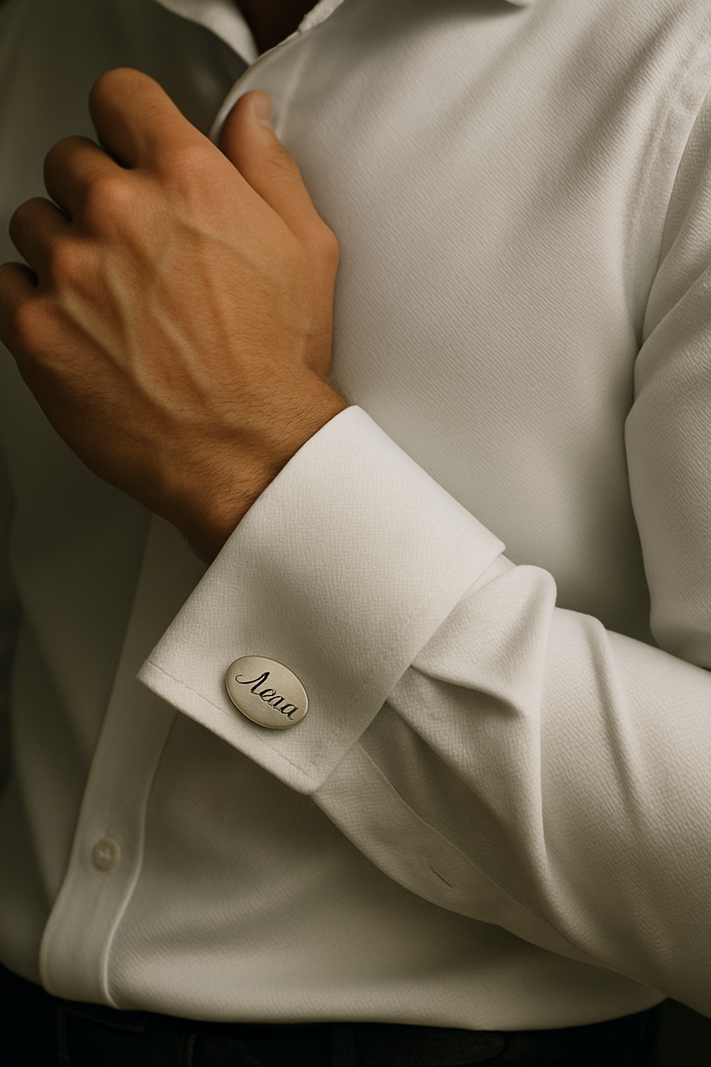 Luxury Steel-Titanium Cufflinks – Fully Personalized with Custom Text or Design | Premium Engraved Gift for Weddings, Anniversaries & Business